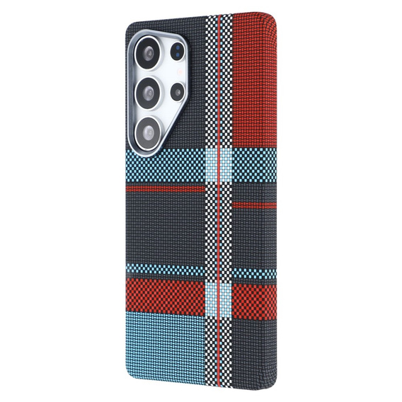 Carcasa pentru Samsung Galaxy S25 Ultra, Carbon Fiber MagSafe, albastru / roșu