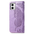 Cu clapetă pentru Motorola Moto G73 5G, Butterfly, violet