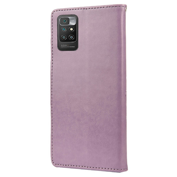 Cu clapetă pentru Xiaomi Redmi 10, Butterfly, violet