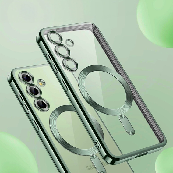 Husă pentru Samsung Galaxy A35 5G, Electro MagSafe, verde + Sticlă pentru ecran