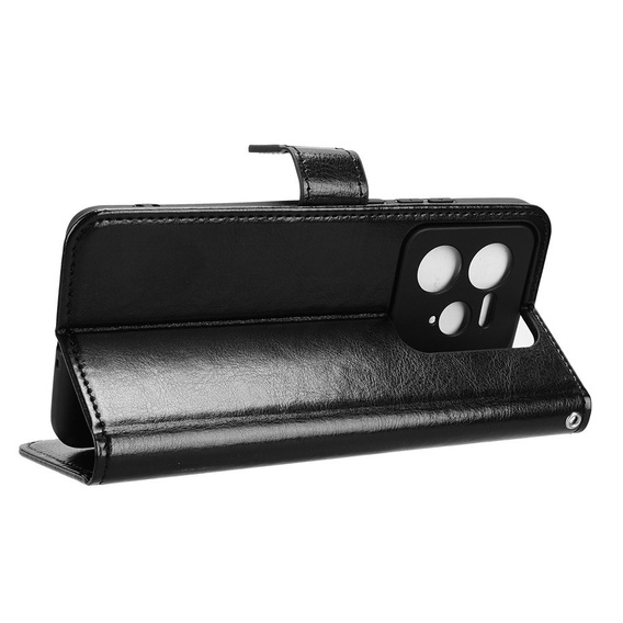 Cu clapetă pentru Realme GT 7 Pro, Crazy Horse Wallet, negru