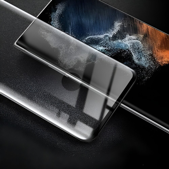 Husă pentru Samsung Galaxy S22 Ultra, pentru MagSafe, ERBORD Matt Case, negru + sticlă pentru ecran