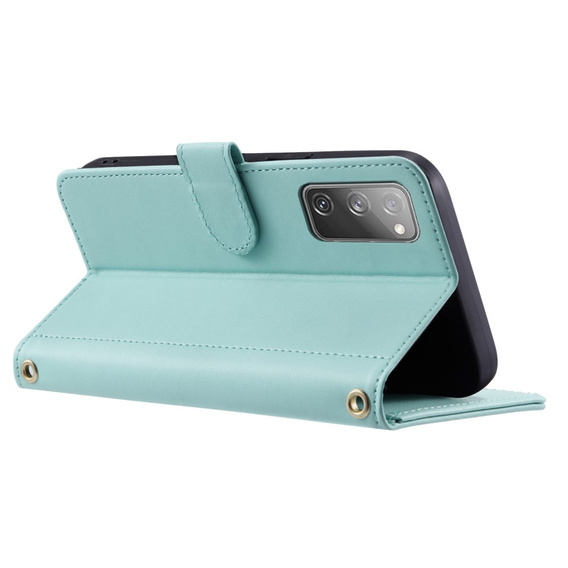 Husă cu clapetă pentru Samsung Galaxy S20 FE, Rhombus Crossbody Leather, verde