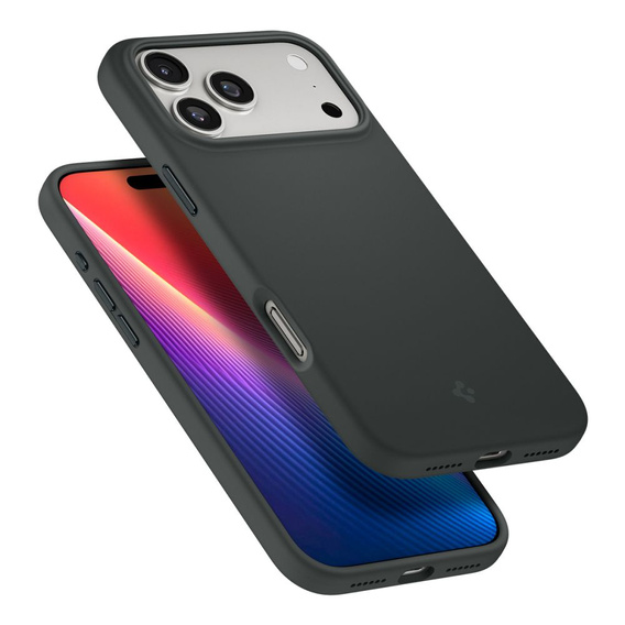 Carcasă Spigen pentru iPhone 17 Pro, Silicone Fit MagSafe, Abyss Green