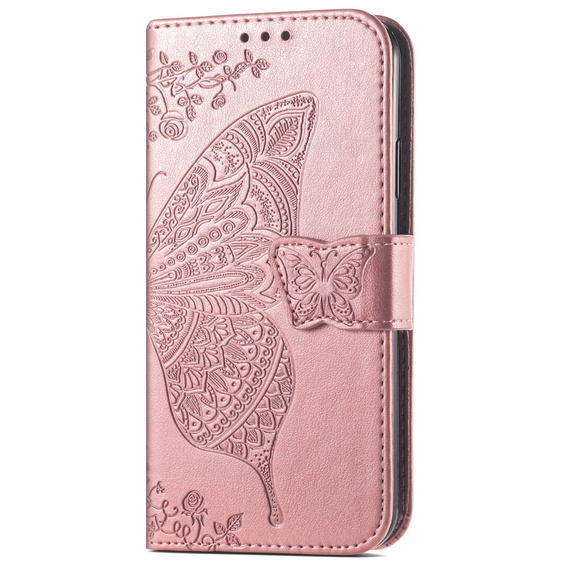Cu clapetă pentru Samsung Galaxy A36, Butterfly, roz rose gold
