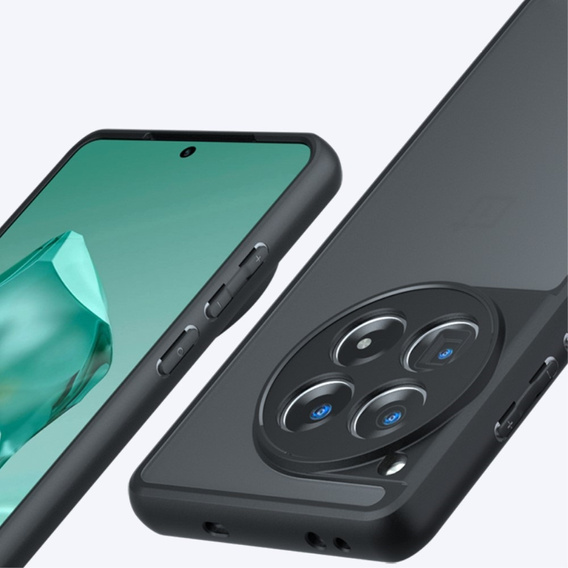 Carcasă pentru OnePlus 12 5G, Fusion Hybrid, cu protecție pentru camera foto, transparent / negru