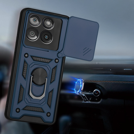 Husă blindată pentru Motorola Edge 60 / 60 Fusion, CamShield Slide, albastru
