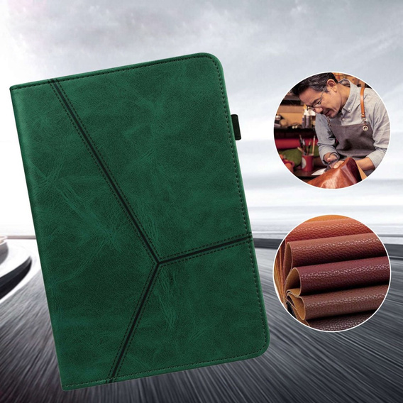 Husă pentru Lenovo Tab M10 Plus 10.6 Gen 3 TB-125F TB-128F, Classic, cu spațiu pentru stylus, verde