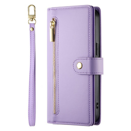 Cu clapetă pentru Samsung Galaxy A36 5G, Wallet Zipper Pocket, violet