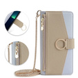 Carcasă flip pentru Xiaomi Redmi 13C / Poco C65, Wallet Zipper Pocket, cu oglindă, albastru