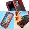Carcasă pentru iPhone 15, blindată, cu sticlă integrată, roșu