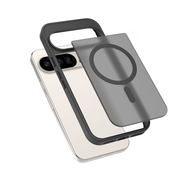 Carcasă Matt pentru Google Pixel 10 / 10 Pro, pentru MagSafe, negru translucid
