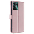 Cu clapetă pentru Oppo Reno 11F 5G, Wallet Zipper Pocket, roz