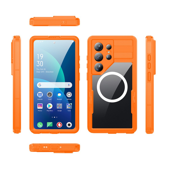 Husă impermeabilă Redpepper MagSafe pentru Samsung Galaxy S26 Ultra, portocaliu