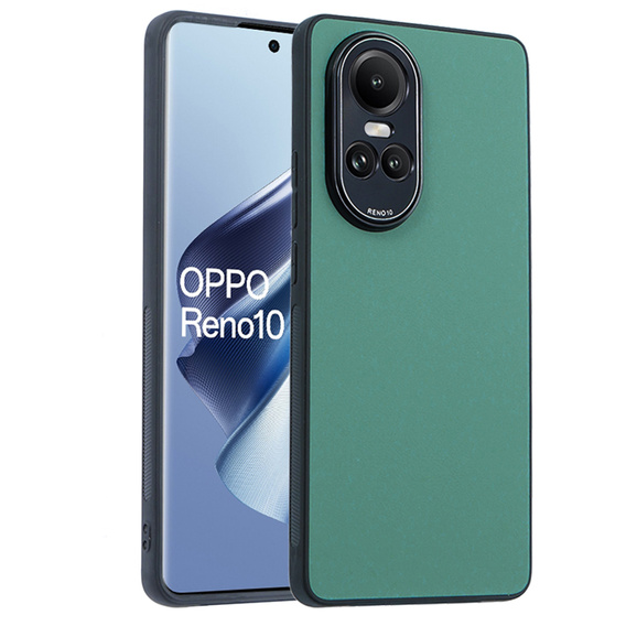 Husă din piele pentru Oppo Reno 10 / 10 Pro, leather hybrid, verde
