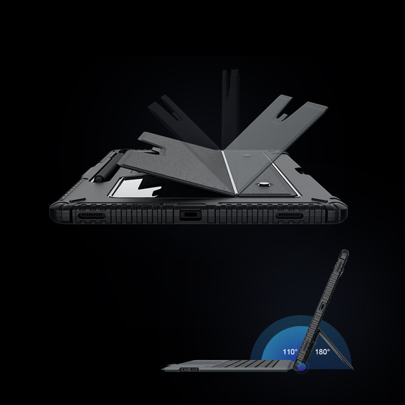 Carcasă + tastatură Galaxy Tab S8+ / Tab S7 +/ Tab S7 FE, NILLKIN Bumper Pen Slot, negru