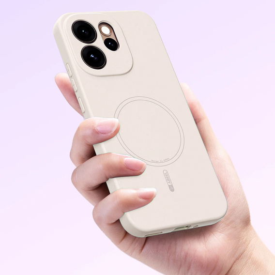 Husă din silicon Lite pentru MagSafe pentru Oppo Reno 15 FS, albă