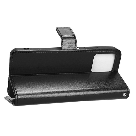 Cu clapetă pentru T Phone 5G, Crazy Horse Wallet, negru