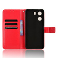 Cu clapetă pentru Xiaomi Redmi 13C / Poco C65, Crazy Horse Wallet, roșu