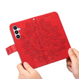 Cu clapetă pentru Samsung Galaxy A54 5G, Mandala Flower, roșu