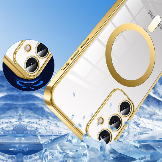 Husă pentru Samsung Galaxy S25+ Plus, Electro MagSafe, de aur + Lanyard