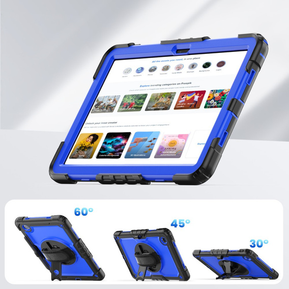 Husa blindată pentru Lenovo Tab M11, carcasă de protecție 360 cu slot pentru stylus, albastru închis