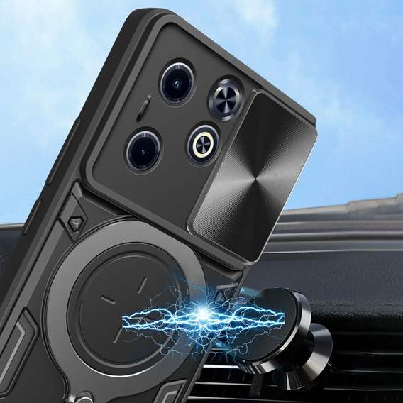 Husă blindată pentru Infinix Hot 40i, CamShield Slide, negru