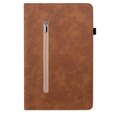 Husa pentru Samsung Galaxy Tab A7 Lite, Wallet Pen Slot, maro