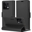 Husă pentru Xiaomi Redmi Note 13 Pro 5G, ERBORD Glossy Litchi, portofel cu clapetă, negru