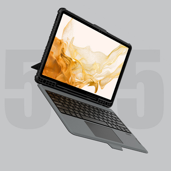 Carcasă + tastatură Galaxy Tab S8+ / Tab S7 +/ Tab S7 FE, NILLKIN Bumper Pen Slot, negru