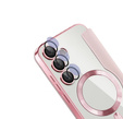 Cu clapetă pentru Samsung Galaxy S25 FE, RFID Wallet MagSafe CamShield, roz