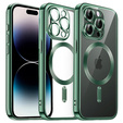 Husă pentru iPhone 14 Pro Max, Electro MagSafe, verde + Sticlă pentru ecran