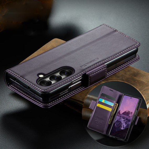 CASEME Litchi Wallet flip caz pentru Samsung Galaxy Z Fold7 5G
