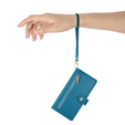 Cu clapetă pentru iPhone 16, Wallet Zipper Pocket, albastru