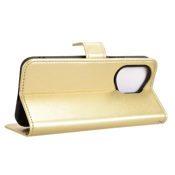 Cu clapetă pentru Honor 400 5G, Crazy Horse Wallet, de aur