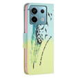 Cu clapetă pentru Xiaomi Redmi Note 13 Pro 5G, Wallet, Feather albastru / galben