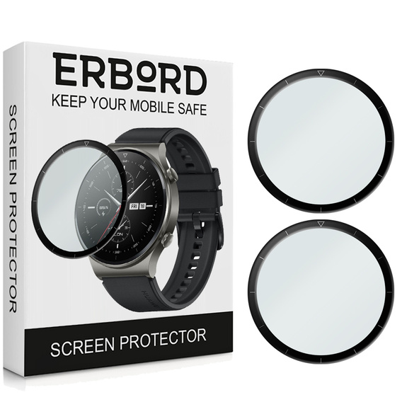 2x ERBORD Hybrid Glass pentru Huawei Watch GT 2 Pro