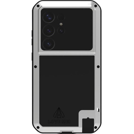 Love Mei Huse pentru Samsung Galaxy S25 Ultra, armored with glass, gri