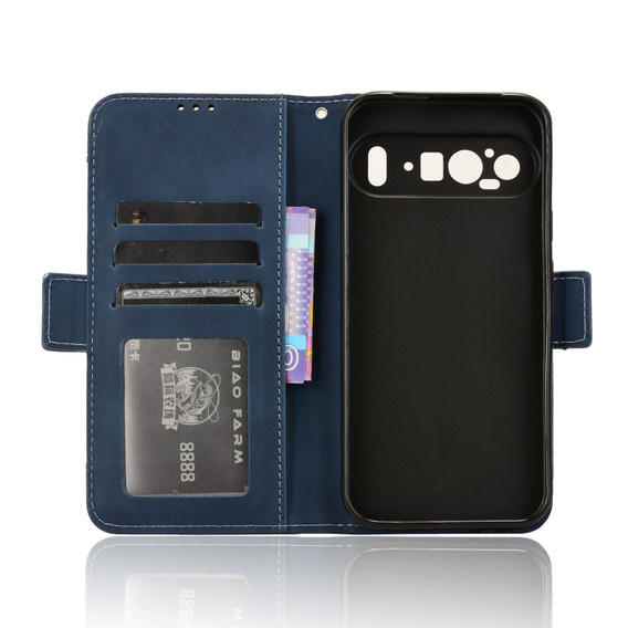 Cu clapetă pentru Google Pixel 9 Pro XL, Card Slot, albastru închis