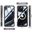 Husă pentru iPhone 16 Pro, Shockproof, cu sticlă, pentru MagSafe, negru