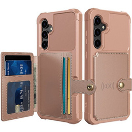 Husa pentru Samsung Galaxy S23 FE, Card Holder Kickstand, roz