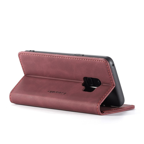 Husa CASEME pentru Samsung Galaxy S9, Leather Wallet Case, maroon