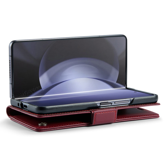 Husa cu clapetă CASEME pentru Samsung Galaxy Z Fold6 5G, Litchi Wallet, roșu