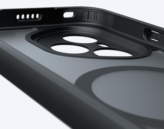 Husă pentru Honor 400 Pro 5G, pentru MagSafe, ERBORD Matt Case, negru + sticlă pentru ecran