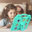 Husă pentru copii pentru iPad 9.7" 2018/2017 (6/5 gen.) / Pro 9.7" 2016, Cute Patterns, cu suport, verde