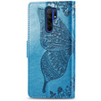 Cu clapetă pentru Xiaomi Redmi 9, Butterfly, albastru