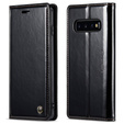 Carcasă flip CASEME pentru Samsung Galaxy S10+ Plus, Waxy Textured, negru