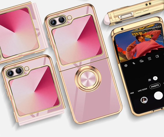 Huse pentru Samsung Galaxy Z Flip7 FE / Z Flip6, Electro Ring, violet