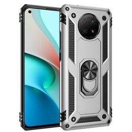 Husă blindată pentru Xiaomi Redmi Note 9T 5G, Nox Case Ring, de argint