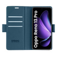 Husă pentru Oppo Reno 13 Pro, ERBORD Glossy Litchi, portofel cu clapetă, albastru